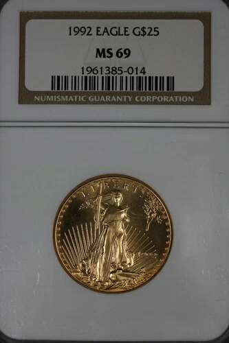 1992 25.00 NGC MS 69 イーグル アメリカン ゴールド イーグル (年齢) 、ゴールド