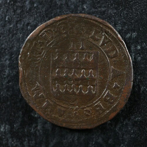 2 デニール ND (1570-1596) フランス カンブレー大司教区 ルイ・ド・ベルレモン