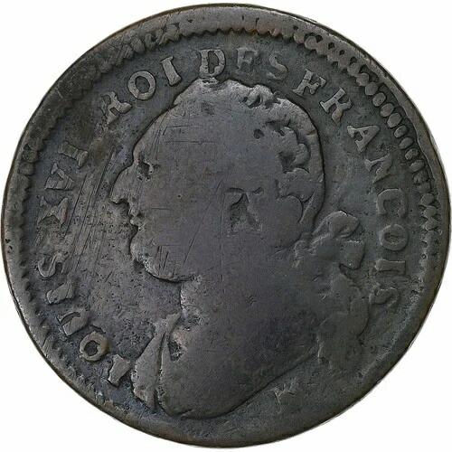 [#1274555] フランス、ルイ16世、12デニール、1792?4、マルセイユ、銅、F、ガドゥリー：