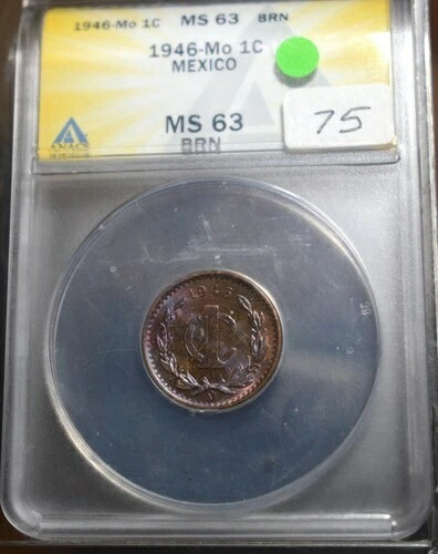 1946年-Mo メキシコ CENTAVO ANACS MS63 ブルートーン 58,300円
