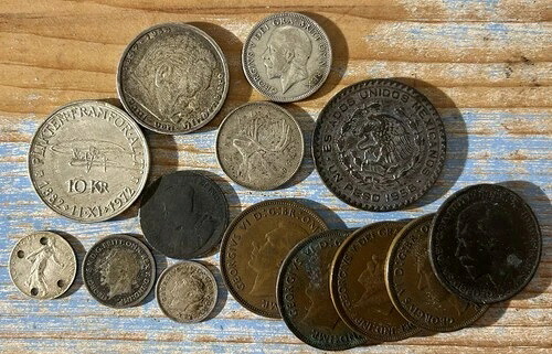 世界の銀貨と銅貨のエステート コイン ロット L-6062。