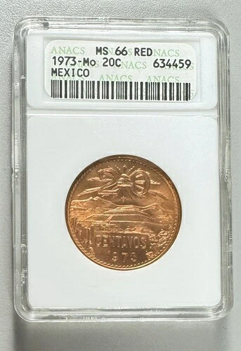 1973年メキシコ20センタボ旧ANACSソープボックス - MS 66レッド