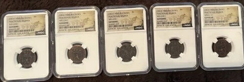 1814年 - 1836年 北東インド諸島 フラクショナル・ストライバー ウィレム1 NGC正規品。6枚セット