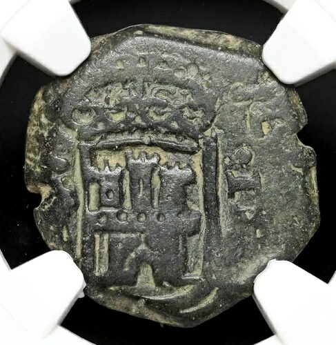 植民地時代のスペイン。カルロス 2 世、1684 年。Cob 2 マラヴェディス、コルーニャ、NGC VF30