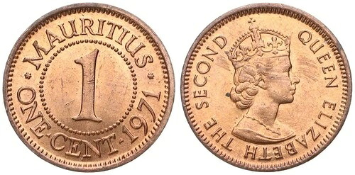 モーリシャス - 1セント・ウノ 1877-1987 - さまざまな年 -|WORLD RESOURCE【QUEEN店】