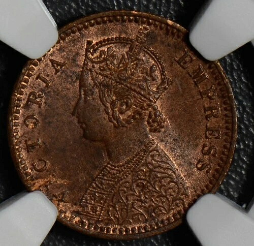 イギリス領インド 1897 C 1/12 アンナ NGC MS62RB カルカッタミント NG0407 同梱配送
