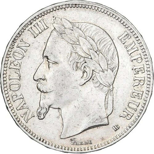 [#1213645] フランス、5 フラン、ナポレオン 3 世、1869 年、ストラスブール、シルバー、オーストラリア
