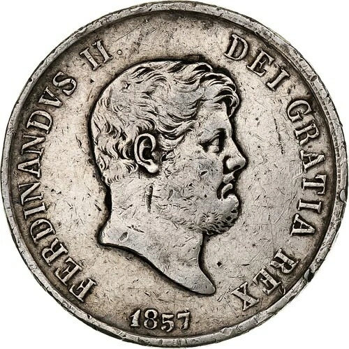 [#1272764] イタリア、フェルディナンド2世、120グラーナ、1857年、ナポリ、シルバー、VF、KM:370