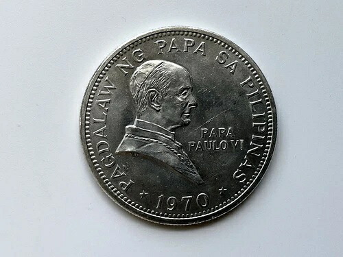 1970年フィリピン銀貨ペソ（教皇訪問、ヨハネ・パウロ6世）未流通