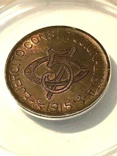 1915 メキシコ/チワワ 5 センタボス アナックス MS63 RB #21447 39,325円