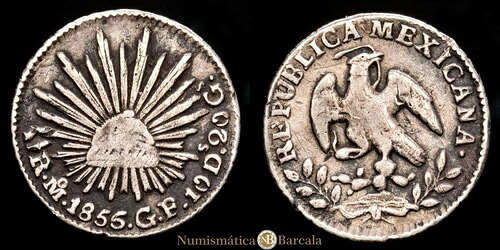 メキシコ 1/2 レアル (1,63g) 1856/5 メキシコ G・F KM-370,9 MBC+ 39,325円