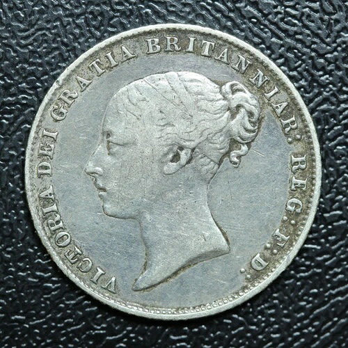 1859年 イギリス 6ペンス 6ペンス銀貨 - KM# 733.1