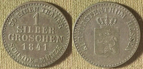 ドイツ 州: ヘッセン州 カッセル 1841 1 Sg. CH.UNC 光沢 ニース #601 IR8509