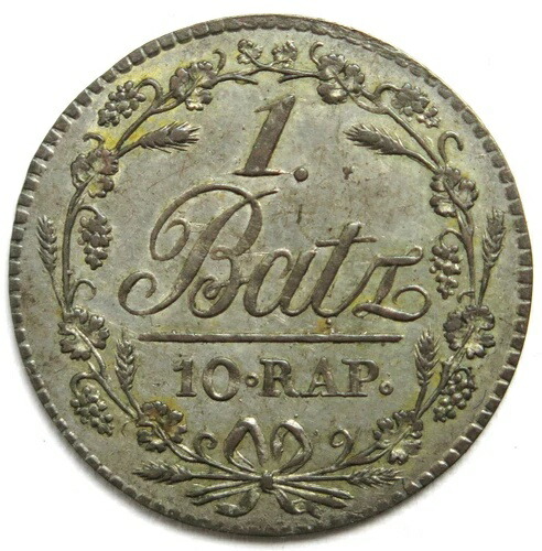[R3455] 1 Batzen/10 Centimes 1817 Vaud/ Waadt、スイス