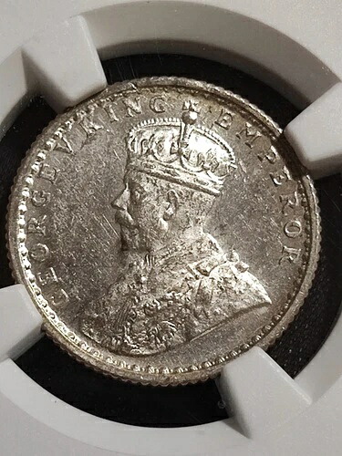 NGC MS 63 イギリス領インド 1936年 1/4ルピー銀貨