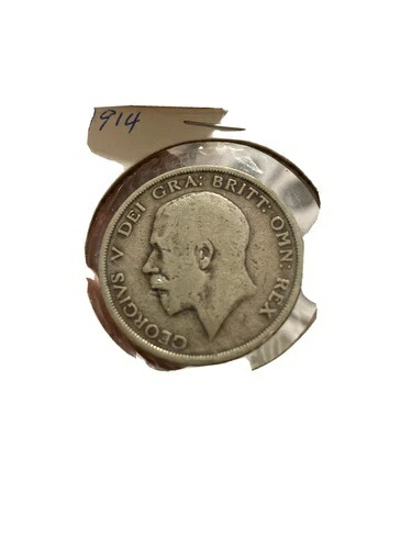 1914年 イギリス 1/2クラウン ベターデイト .925 銀貨 - ジョージ5世 ハーフクラウン