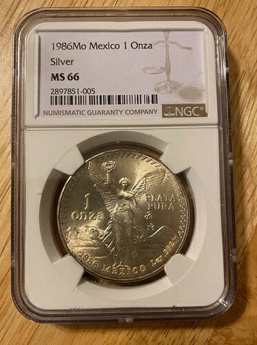 1986年 モ・メキシコ1 シルバー・オンザ、NGCグレード:MS 66