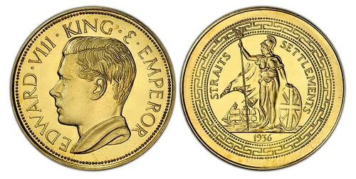 海峡。エドワード8世「1936年」真鍮製メダル・クラウン PCGS PR67 リチャード・ローベル KM XM1b