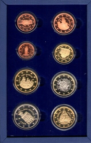 2009年サンマリノ、ユーロ区分硬貨、鏡面仕上げ
