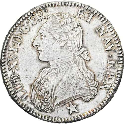 [#1508822] フランス、ルイ 16 世、エキュ・オ・ブランチ・ドリヴィエ、1790 年、マルセイユ、シル、｜WORLD RESOURCE【QUEEN店】
