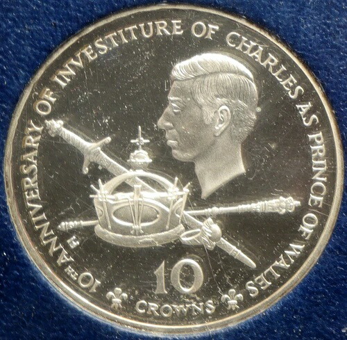1979年 タークス・カイコス諸島 チャールズ皇太子10年 プルーフ銀貨 10クラウン i102532
