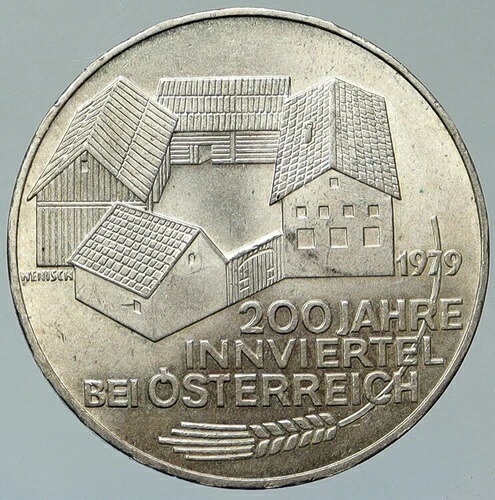 1979年 オーストリア イン地区 建物 ヴィンテージ シルバー 100シリング コイン i111976 107,690円