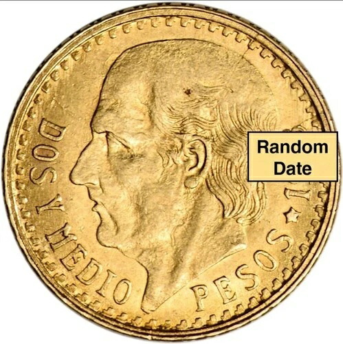 メキシコ金貨 2 1/2ペソ 0.0603オンス - XF/AU - ランダム日付