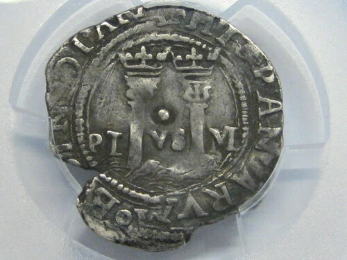(1554-56) メキシコ 1レアル コブ PCGS VF30 ピラー チャールズ＆ジョアンナ 植民地時代