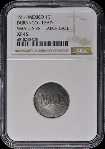 1914年 メキシコ デュランゴ 1C NGC XF45