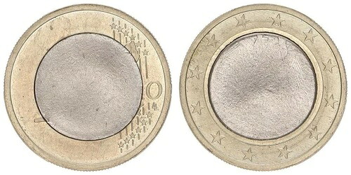 1ユーロの誤植：1ユーロ2002年？内部部品77159の異常あり