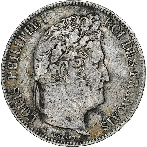 [#1200426] フランス、5フラン、ルイ・フィリップ、1837年、リヨン、銀貨、BC+、KM:749.4-｜WORLD RESOURCE【QUEEN店】