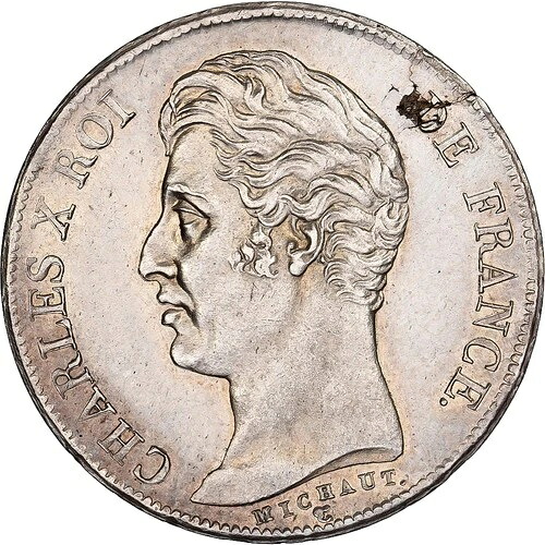[#981589] フランス、シャルル10世、1フラン、1829年、リール、銀貨、AU、ガドゥリー:450｜WORLD RESOURCE【QUEEN店】
