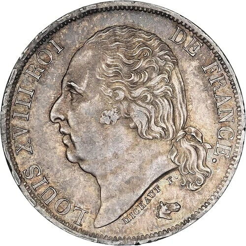 [#981588] フランス、ルイ18世、1フラン、1816年、パリ、銀貨、AU、ガドゥリー:449｜WORLD RESOURCE【QUEEN店】 101,200円