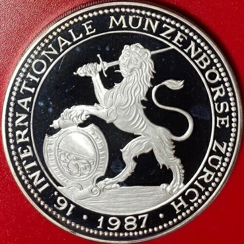 スイス 1987 5 雲仙 5oz シルバー プルーフ チューリッヒ ライオン ミュンゼン ボルス 超希少!!|WORLD RESOURCE【QUEEN店】