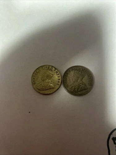 1919年インド8アンナ硬貨2枚 - 非常に希少なコイン