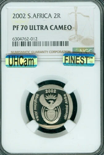 2002年 南アフリカ 2ランド NGC PF70 MAC 最高級 スポットレス 3,250枚 発行 * 108,900円
