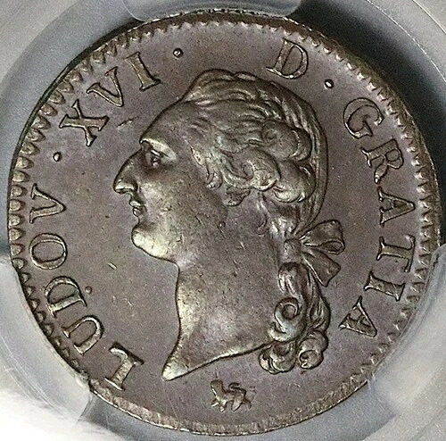 1791-A PCGS MS 62 フランス ソル ルイ16世 パリ レオパードコイン POP 1/1 (25072403C)
