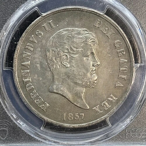 1857年 イタリア ナポリ＆シチリア島 120 Gr Grani Ferdinand II PCGS 未流通 詳細