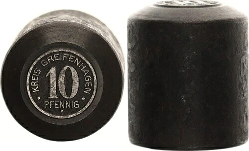 Die Wertsのパトリッツェをエンボス加工。 Der 10Pf.ノートゲルトミュンツェ グライフェンハーゲン 131499