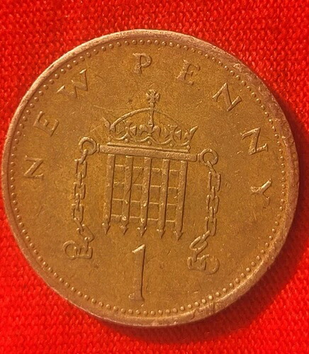 1 NEW 1ペニー イギリス 1971年 オリジナル エリザベス II D. G. REG. F. D. 1971 希少