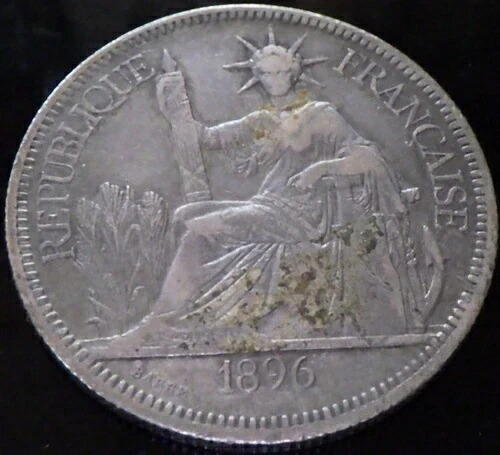 フランス領インドシナ ピアストル銀貨 銀貨 保証付き アンティーク M24080802