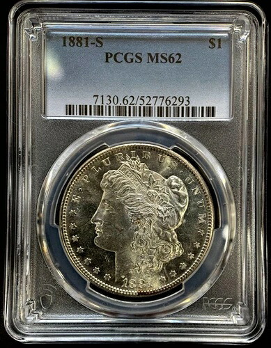 アメリカン・モルガナラー銀貨 1881-s MS-62 PCGS / 88