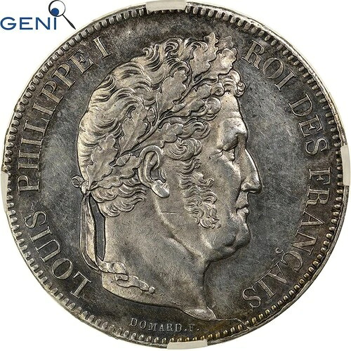 [#865064] フランス、ルイ フィリップ 1 世、5 フラン、1832 年、ラ ロシェル、シルバー、GENI、U