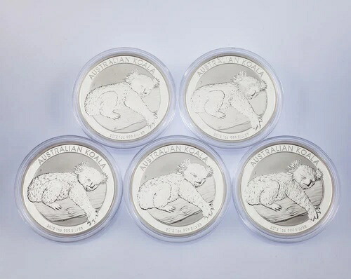 2012年オーストラリア 1ドル銀貨 1オンス コアラ(中古品)カプセル入り 5個セット KM# 1840|WORLD RESOURCE【QUEEN店】