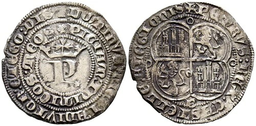 ペドロ 1 世 (1350-1368)。本物。 (Ar.3.50g/25mm)。ブルゴス。 (Imperatrix P1:12.13; Fab-｜WORLD RESOURCE【QUEEN店】