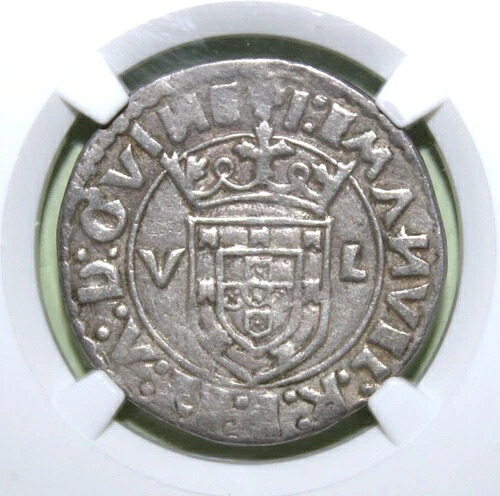 S10 - ポルトガル トスタオ - リスボン (1495-1521) NGC VF 詳細銀貨 *** 希少