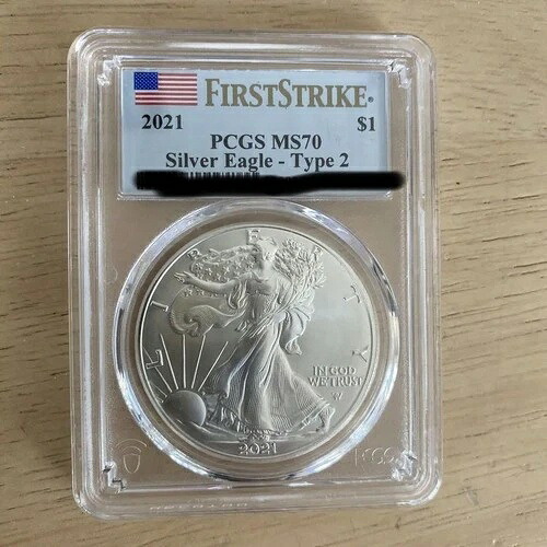 アメリカンイーグル銀貨 タイプ2 PCGS MS70 鑑定済 / 22