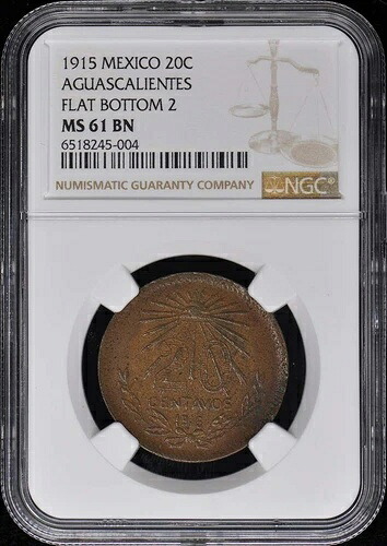 1915 メキシコ アグアスカリエンテス 20C NGC MS61BN|WORLD RESOURCE【QUEEN店】