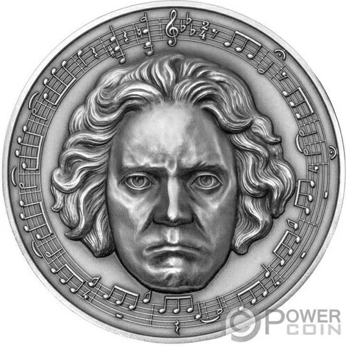 ベートーヴェン生誕250周年記念 3オンス銀貨 3000フラン カメルーン 2020年