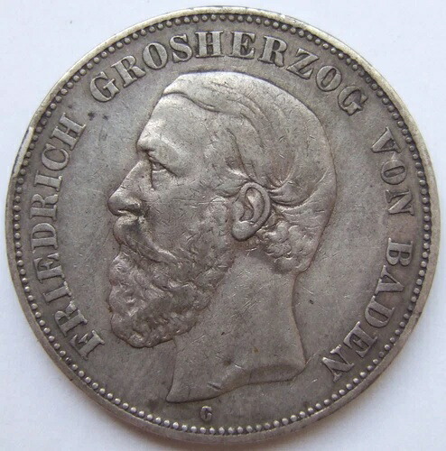 コイン カイザーライヒ 5 マーク フリードリヒ バーデン大公 1888 G 非常に上質｜WORLD RESOURCE【QUEEN店】 117,700円